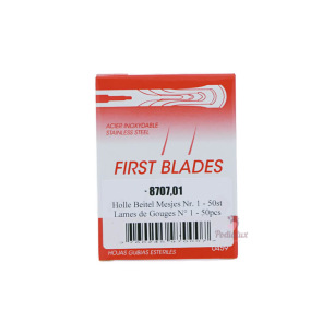 Steriele gutsmessen First Blades. Doos met 50 messen.