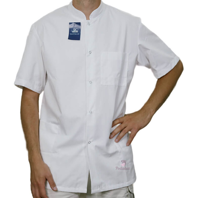 Tunique Médicale Homme Blanche. 85cm de longueur. 4 Tailles disponibles.