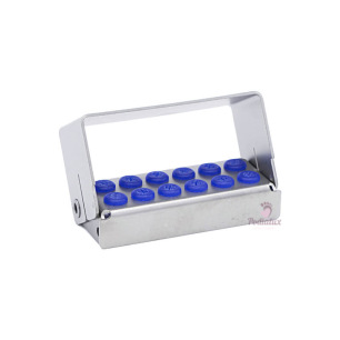 Porte-fraises métallique pour stérilisation. 12 trous Porte-fraises métallique pour stérilisation. 12 trous