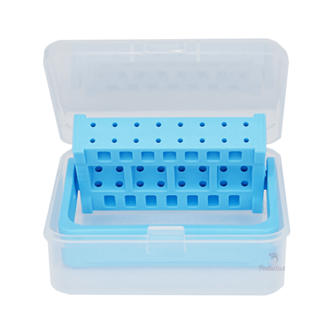 Steriliseerbare lege frezenhouder geschikt voor 16 frezen.