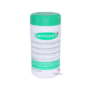 Lingettes nettoyantes et désinfectantes Aseptonet. Pot de 100 lingettes Lingettes nettoyantes et désinfectantes Aseptonet. Pot de 100 lingettes