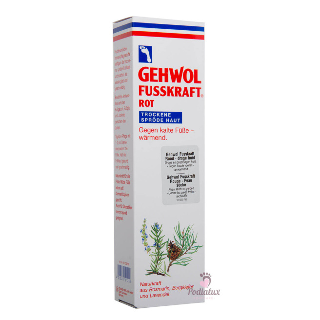 Crème voor koude en droge voeten. Fusskraft rood. Gehwol. 125ml