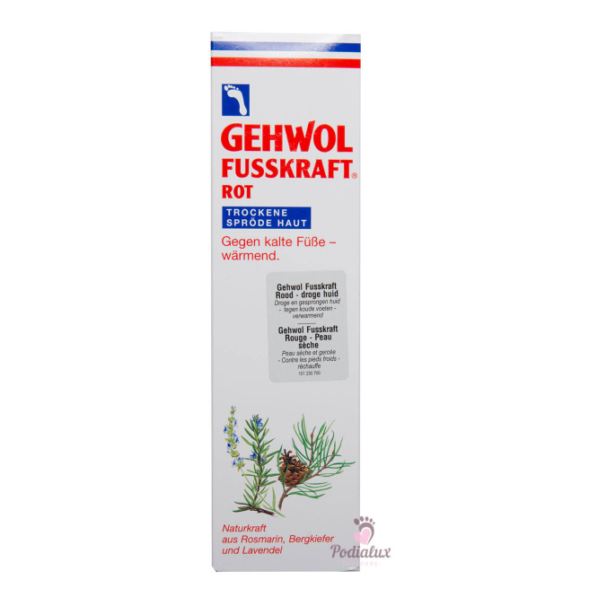 Crème voor koude en droge voeten. Fusskraft rood. Gehwol. 125ml