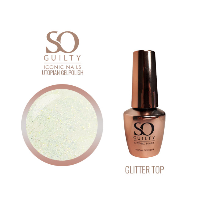 Finition Glitter Top effet pailleté doré pour vernis semi-permanent So Guilty 12ml