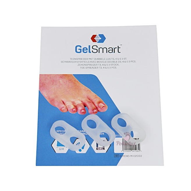 Séparateur d’orteils T3,4&5  légèrement corrigeant. GelSmart. Taille unique. 2 pièces
