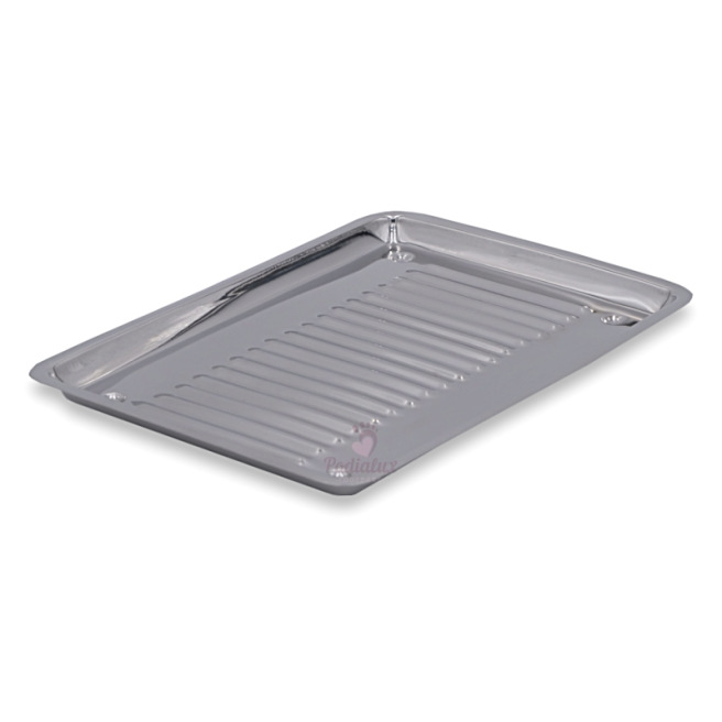 Plateau nervuré pour instruments. Inox. 30x21x1cm