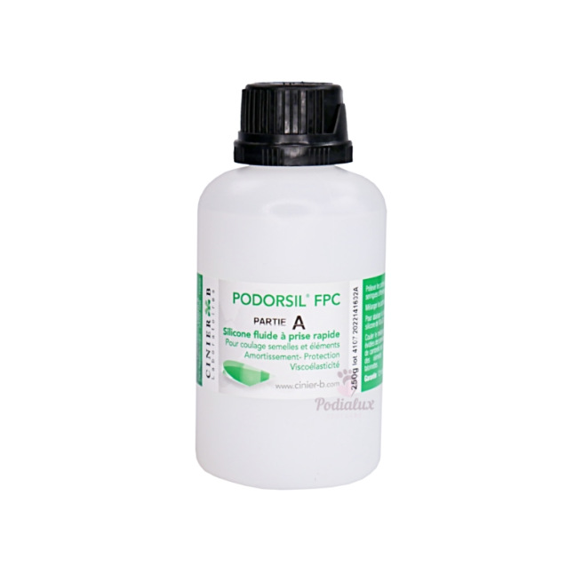 Snelle uithardende siliconenvloeistof Podorsil FPC Deel A/B 250gr Snelle uithardende siliconenvloeistof Podorsil FPC Deel A/B 250gr