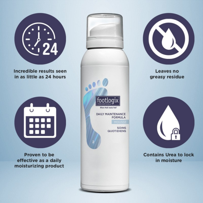 Mousse de soin quotidien pour peau normal à sèche N°2  Footlogix