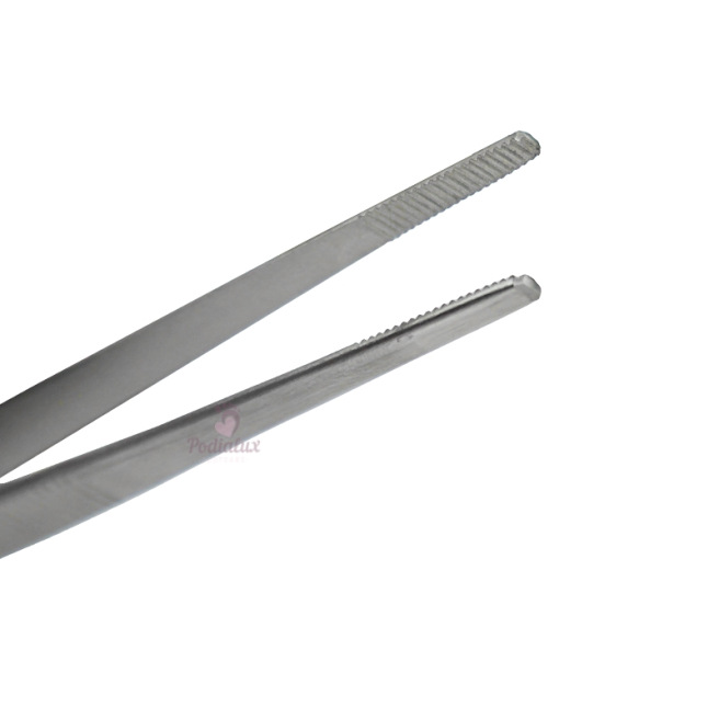 Straight ribbed tip cotton pliers 14cm Poditec