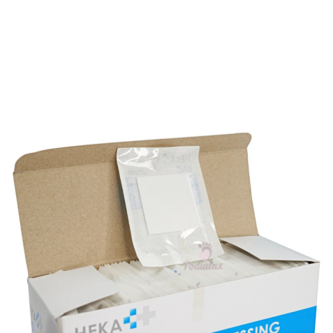 Non-adherent sterile compress.