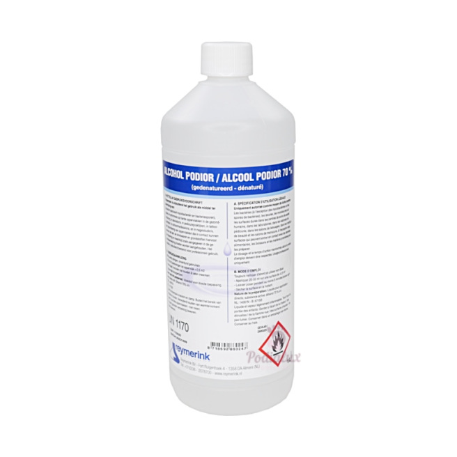 Podior Alcohol 70%. Reymerink. 1 liter or 5 liters