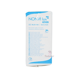 Niet-steriele en niet-geweven kompressen 4 lagen Nonvi Lux Pakket van 100 stuks