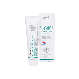 Cream for dry and chapped skin. Fusskraft blue. Gehwol.