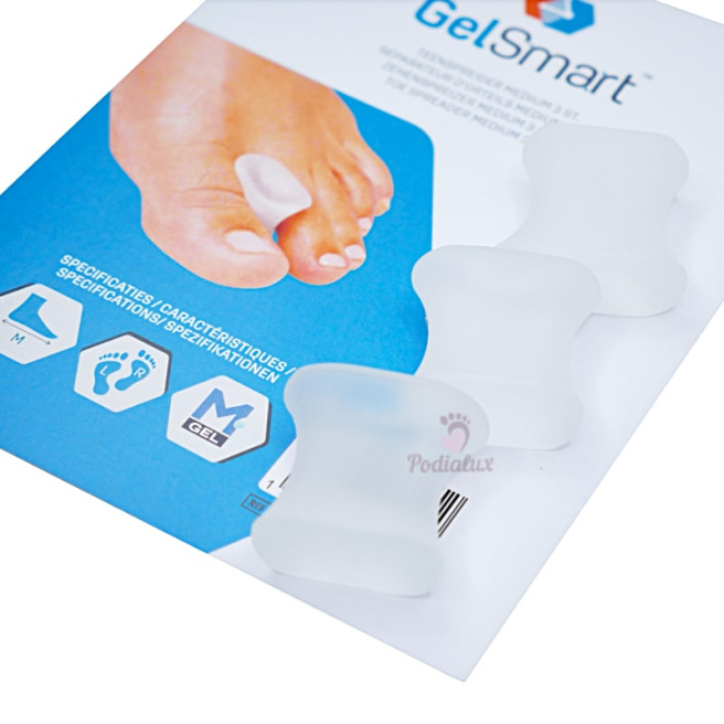 Séparateur d’orteils légèrement corrigeant. GelSmart. 3 tailles disponibles. Séparateur d’orteils légèrement corrigeant. GelSmart. 3 tailles disponibles.