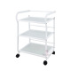 Three-tier glass side table. White.