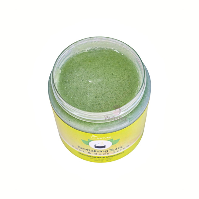 2-in-1 Revitaliserende Lichaam & Voeten Scrub met Magnesium - Eucalyptus, Munt & Rozemarijn By La Nature