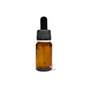 Bruin glazen flesje met pipet 10 ml