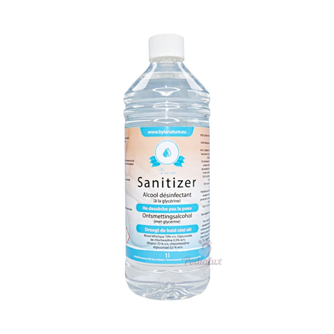 Alcool désinfectant 70% Sanitizer By La Nature 1 Litre Avec Glycérine