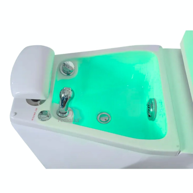 Fauteuil de pédicure et spa 2 moteurs Blanc