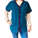 Medische tuniek blauwgroen/marine Dame 75 cm