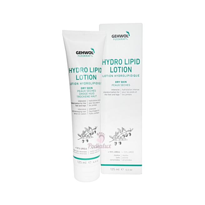 Crème voor de droge en gedehydrateerde huid van de voeten Fusskraft hydro-lipide lotion Gehwol 125ml