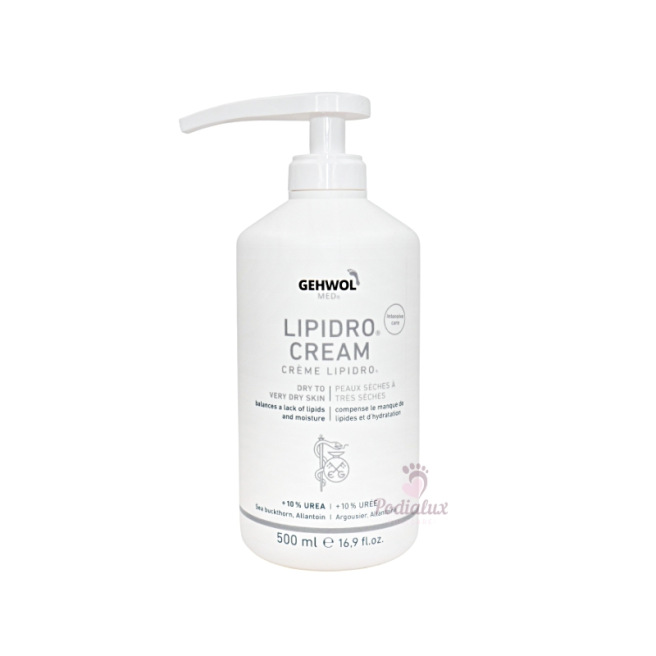 Crème pour peau très sèche. Lipidro-crème. Gehwol Med.