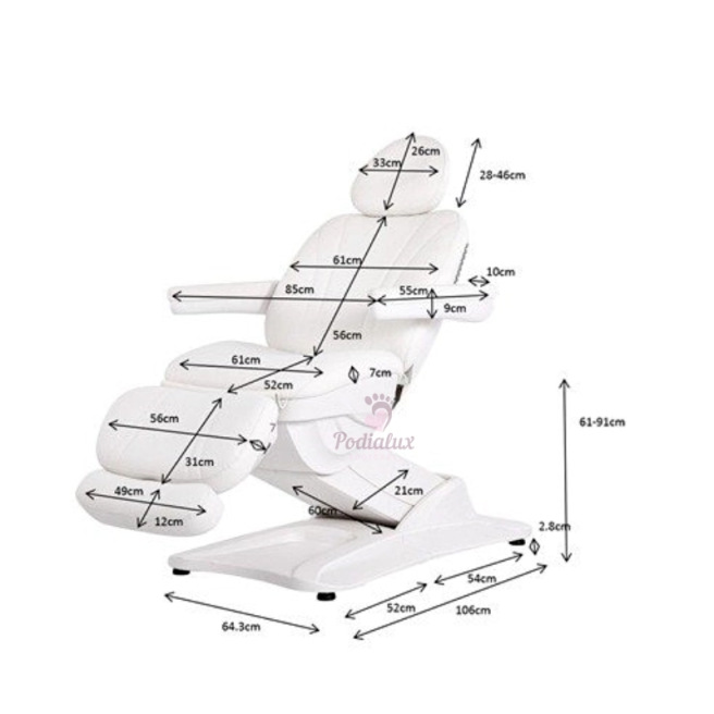 Fauteuil de soin 4 moteurs Gorgona pour pédicurie, podologie et esthétique