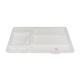 Plateaux en plastique blanc avec compartiments jetables 25 pièces.