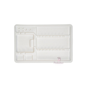 Plateaux en plastique blanc avec compartiments jetables 25 pièces.