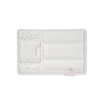 Plateaux en plastique jetables blanc avec compartiments 25 pièces