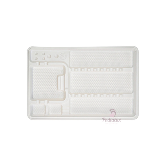 Plateaux en plastique blanc avec compartiments jetables 25 pièces.